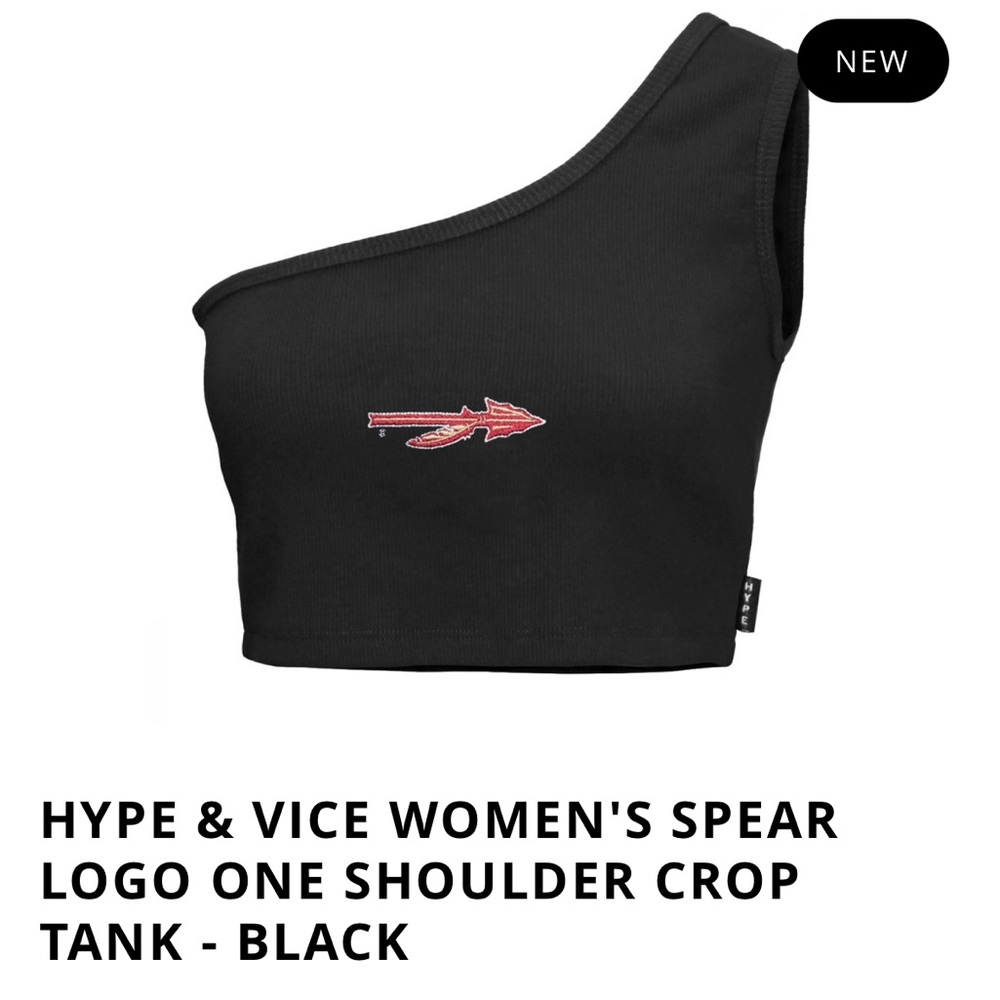 FSU one shoulder black crop top